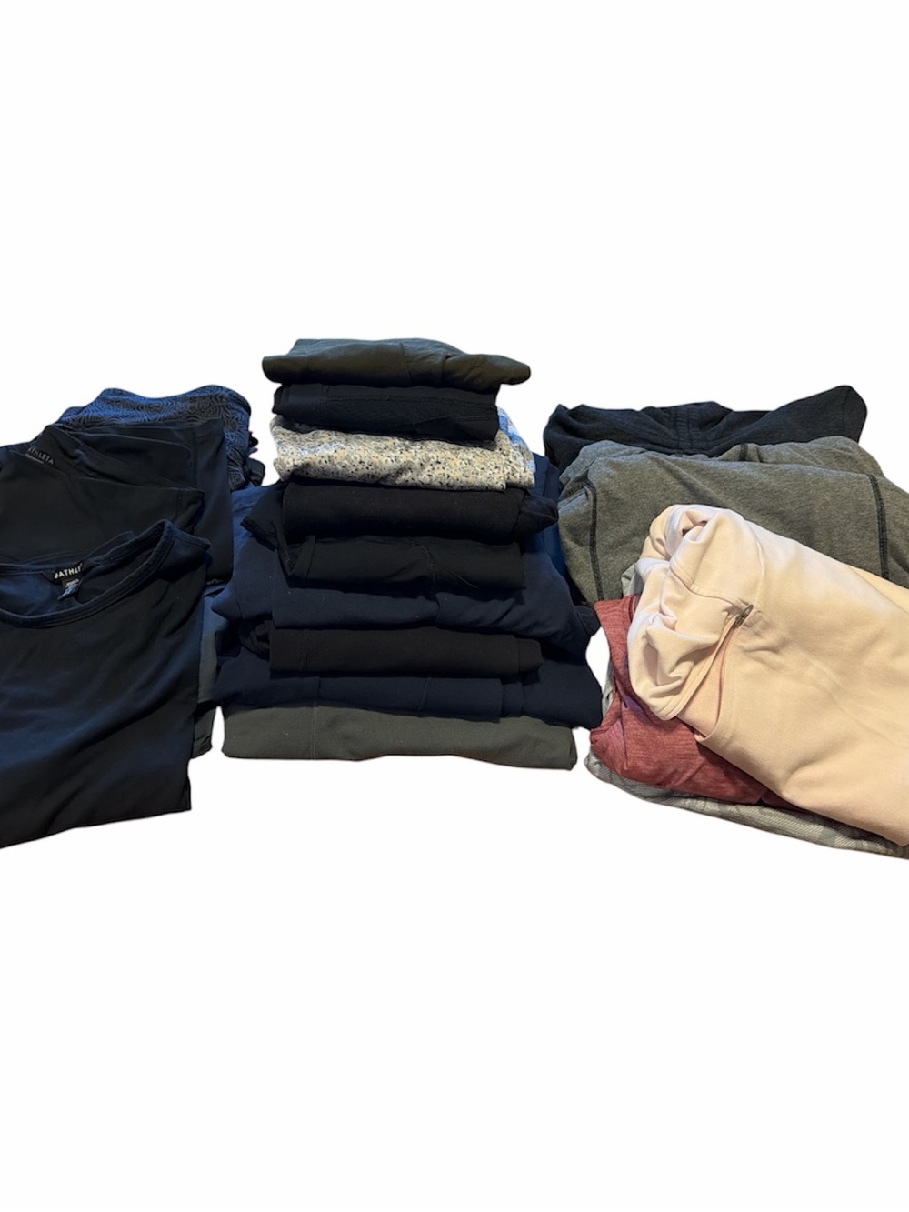 lululemon athletica Mixed Color Activewear Stack - Black, Gray, Pink, Red